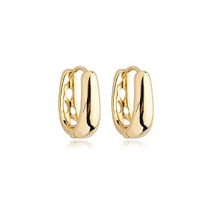 Brinco argolinha lisa ouro semijoia 21a06003