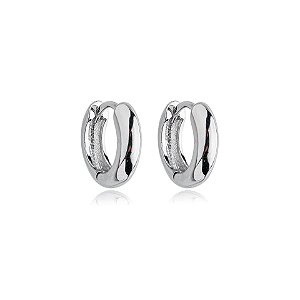Brinco argolinha ródio semijoia 21a06005