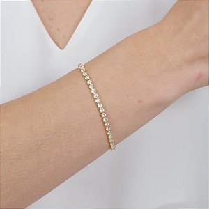 Pulseira cristais ouro semijoia DA 522