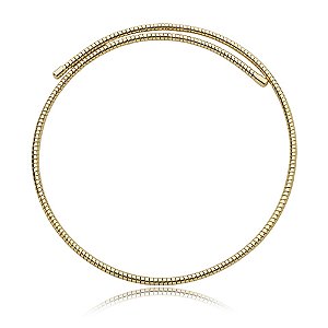 Colar aro flexível snake ouro semijoia