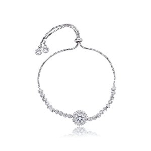 Pulseira gravatinha zircônia cristal ródio semijoia SL-31