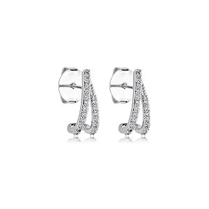 Brinco garras zircônia ródio semijoia E210731