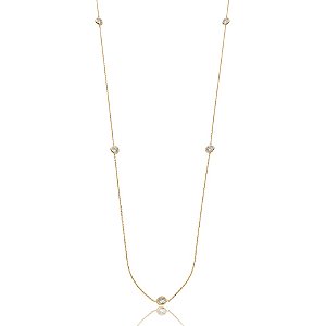Colar longo cristais ouro semijoia XL-1722