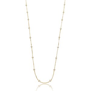 Colar longo cristais ouro semijoia XL-25