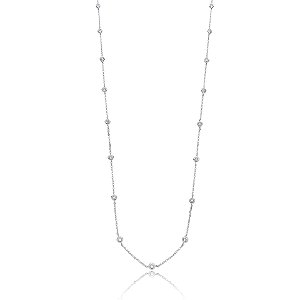 Colar longo cristais ródio semijoia XL-25
