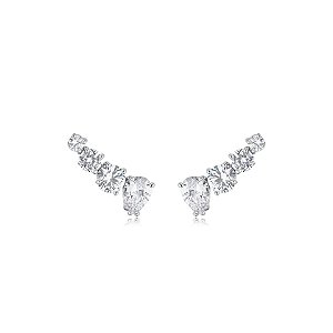 Brinco ear cuff zircônia ródio semijoia E188813
