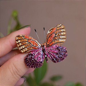 Broche magnético borboleta colorida m