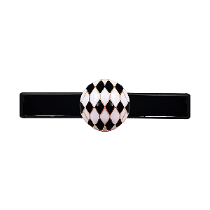 Presilha acetato preto com meia esfera esmaltada