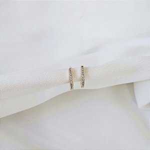 Brinco argolinha zircônia ouro semijoia 16k08014