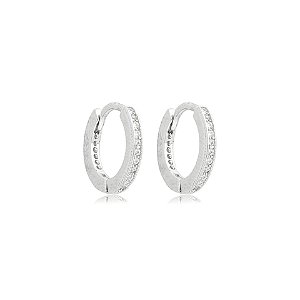 Brinco argolinha zircônia ródio semijoia 16k08014