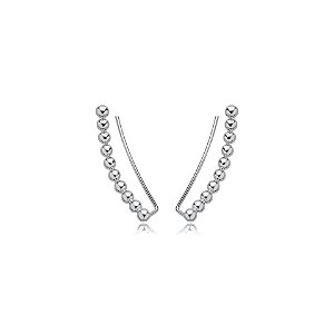Brinco ear cuff esferas ródio semijoia 22k02002