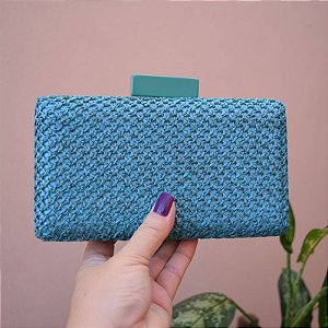 Clutch retangular palha verde S-169