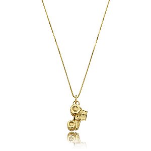 Colar trator ouro semijoia