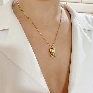 Colar trator ouro semijoia