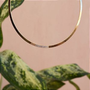 Colar choker ouro semijoia