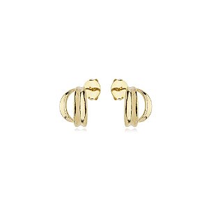 Brinco 2 aros ouro semijoia