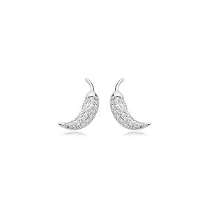 Brinco pimenta zircônia ródio semijoia BZ18771RD
