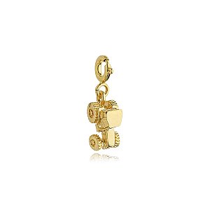 Pingente trator ouro semijoia