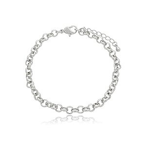 Pulseira corrente elo português ródio semijoia PU 876