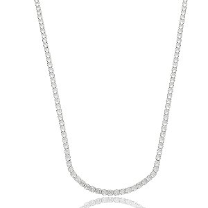 Colar curto zircônia cristal ródio semijoia CZ18899RD
