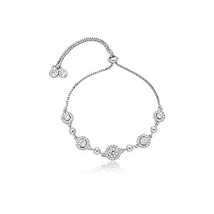 Pulseira gravatinha zircônia cristal ródio semijoia SL-220309