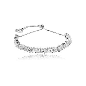 Pulseira gravatinha cristal ródio semijoia