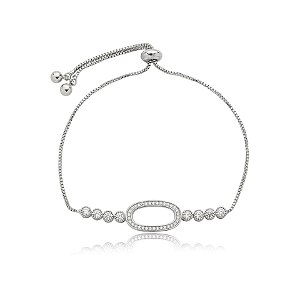 Pulseira gravatinha zircônia cristal ródio semijoia
