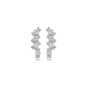 Brinco ear cuff zircônia ródio semijoia