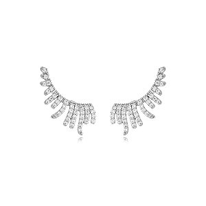 Brinco ear cuff asas zircônia ródio semijoia
