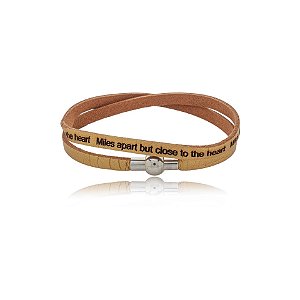 Pulseira Fernanda Villela couro dourado Miles apart