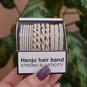 Kit 10 elásticos nude
