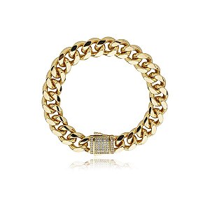 Pulseira corrente zircônia ouro semijoia HY 162