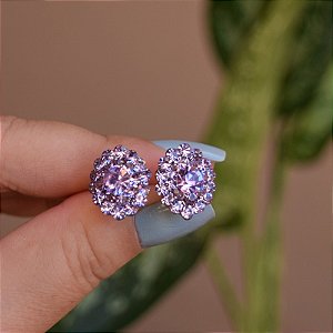 Brinco ponteira Leticia Sarabia cristal lilás lavanda violet 4479