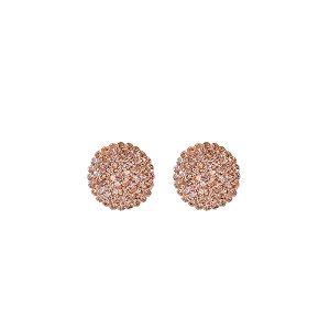 Brinco botão p Leticia Sarabia cristal pêssego light peach 6274