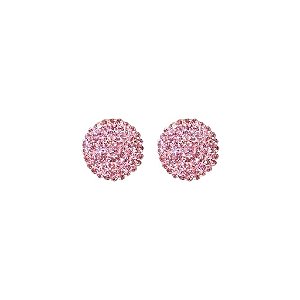 Brinco botão p Leticia Sarabia cristal rosa claro 6274
