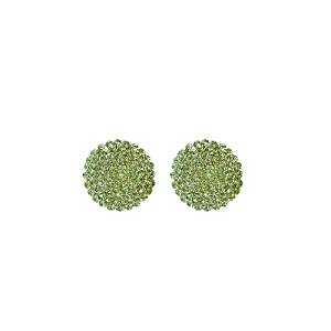Brinco botão p Leticia Sarabia cristal verde menta peridot 6274