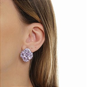 Brinco ponteira Leticia Sarabia cristal lavanda violet 6625