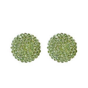 Brinco botão g Leticia Sarabia cristal verde menta peridot 3901