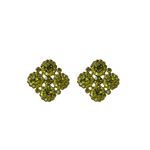 Brinco ponteira Leticia Sarabia p cristal verde olivine 4515