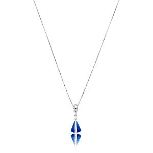 Colar corrente Nossa Senhora Aparecida esmaltado azul prata 925 5036005