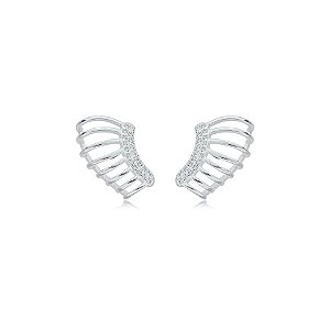 Brinco ear cuff aros zircônia prata 925 5230305