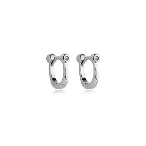 Brinco argolinha ródio semijoia 22k08014