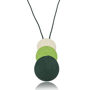 Colar Design Natural mandala fios de algodão tricolor CO 1434