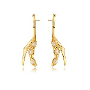 Brinco soja ouro semijoia