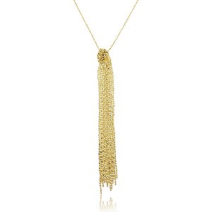 Colar corrente tassel nó ouro semijoia