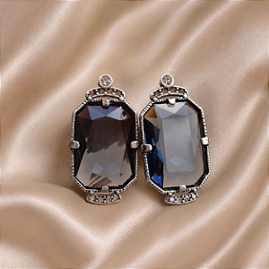 Brinco Estela Geromini Azul Montana com Strass