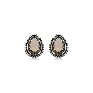 Brinco Estela Geromini gota cristal light peach