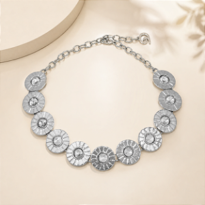 Colar choker Sheila Morais cristal prateado