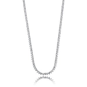 Colar curto zircônia cristal ródio semijoia X731