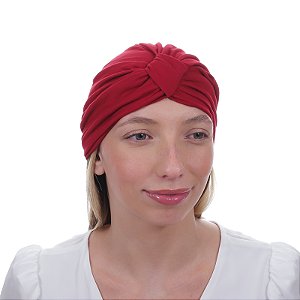 Touca turbante tecido vermelho